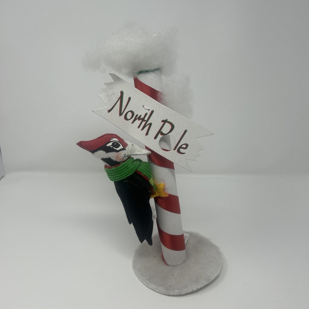 NWT Annalee 6" North Pole Woodpecker On Candy Cane Pole 2011